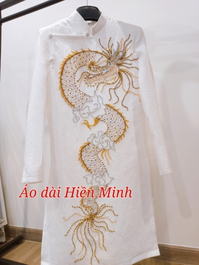 Áo dài cưới đôi họa tiết Long Phụng