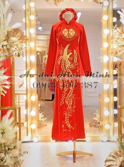 Áo dài cặp đôi nam nữ họa tiết Long Phụng thêu cao cấp