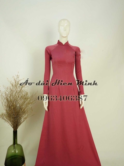 Áo dài truyền thống lụa vân gỗ