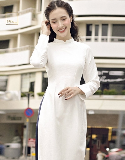 Áo dài cách tân nữ 2 tà - áo dài trắng