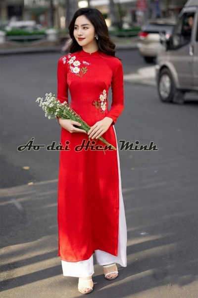 Áo dài cách tân Hiên đại - họa tiết thêu tay cao cấp - Họa Mi