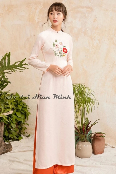 Áo dài truyền thống thêu tay cao cấp - THANH LAN