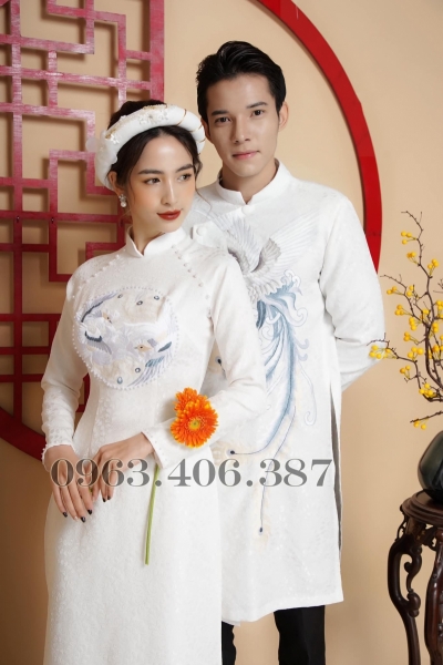 Áo dài cặp đôi nam nữ HMC147