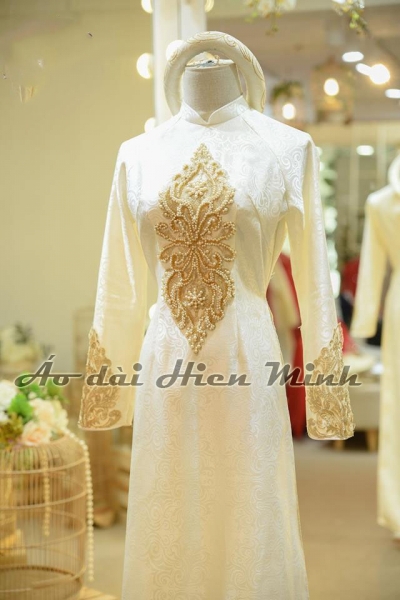 Áo dài cưới cặp Gấm sang trọng