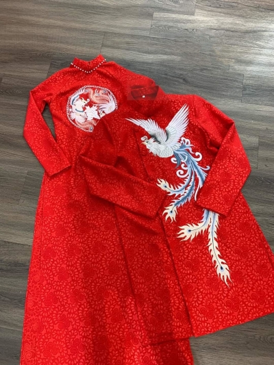 Áo dài cặp đôi nam nữ HMC147