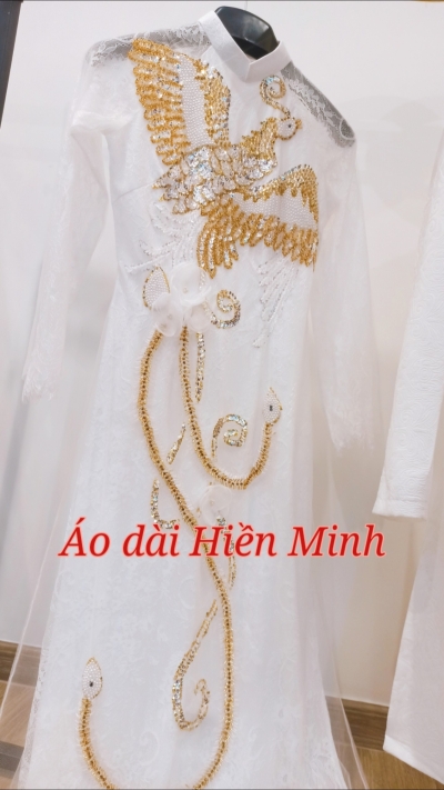 Áo dài cưới đôi họa tiết Long Phụng
