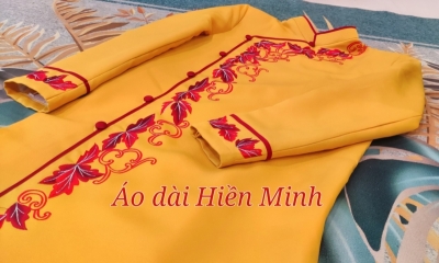 Áo dài Nam cách tân cao cấp họa tiết thêu