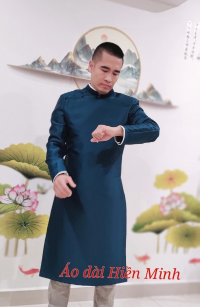 Áo dài cách tân nam trơn