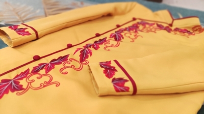 Áo dài Nam cách tân cao cấp họa tiết thêu