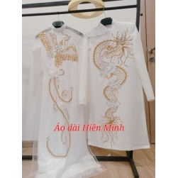 Áo dài cưới đôi họa tiết Long Phụng