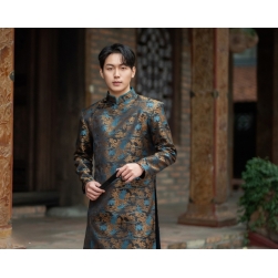 Áo dài nam Gấm truyền thống - Thủy Mặc